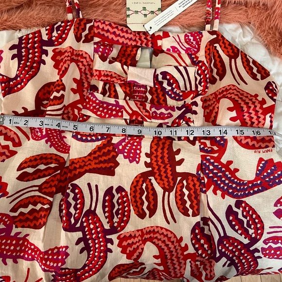 NWT Farm Rio Square-Neck Cutout 🦞 Mini Dress SIZE L - Picture 5 of 6
